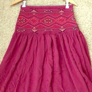 Boho Embroidery maxi skirt